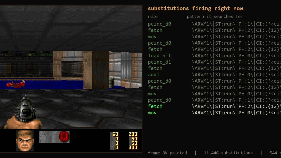 Doom’s Infinite Reach: Running the 1993 Classic Inside Regular Expressions