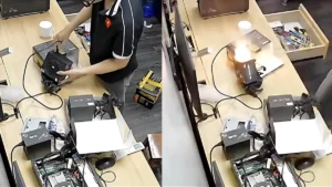 A Lesson in Hardware Safety: Viral Video Shows Power Supply Bursting into Flames During Testing