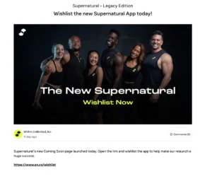 The Resurrection of Supernatural: A New Chapter for VR Fitness